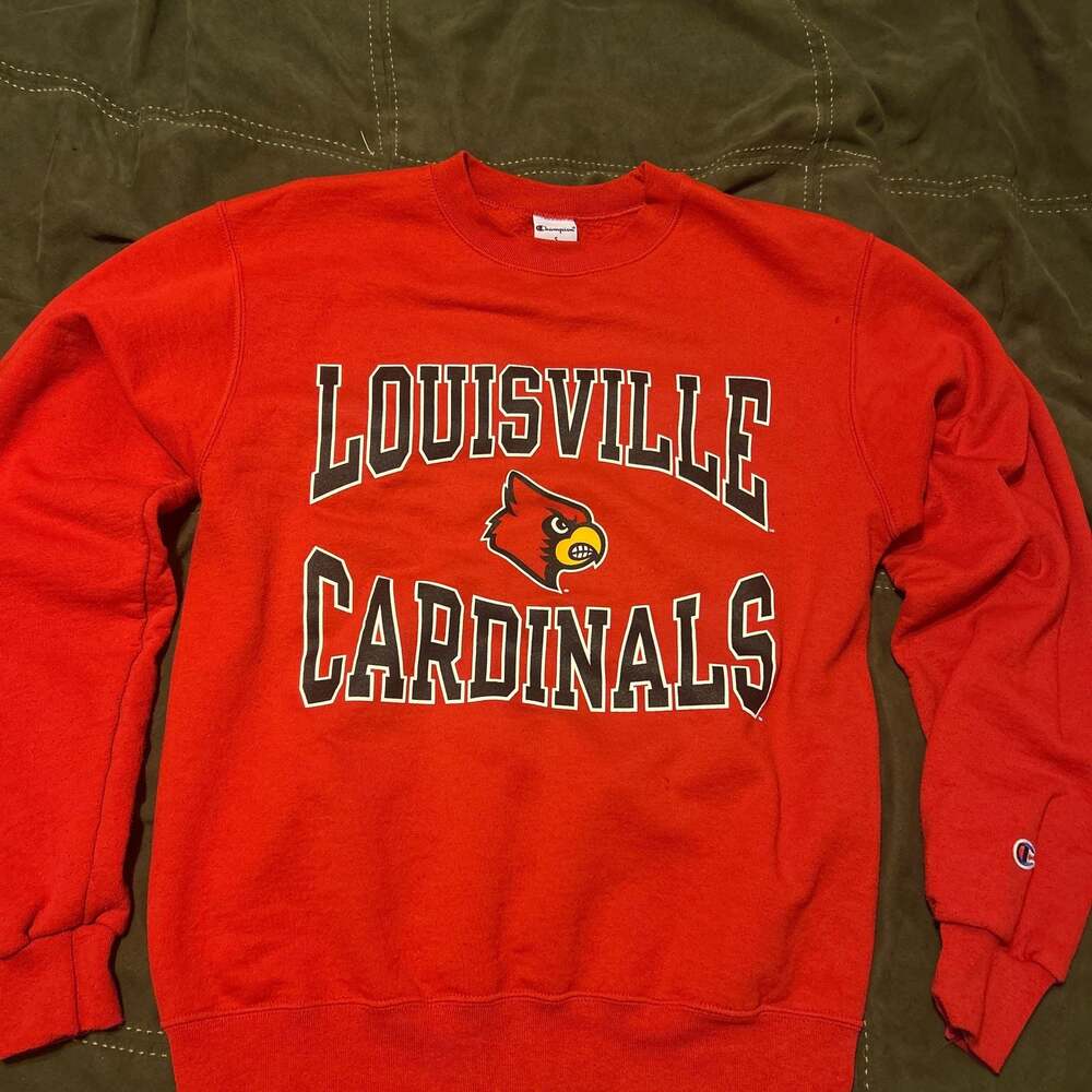 Vintage Champion Louisville Cardinals Red Crewneck Sweatshirt